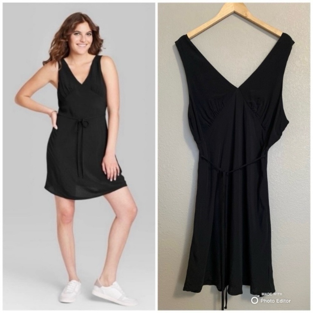 Wild Fable 90s Y2K Black Sleeveless Slip Dress Size XL NWT